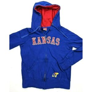 Kansas Jayhawks Colosseum NCAA Hoodie Full Zip Blue Red Women's Small